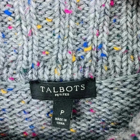 Talbots grey confetti marl cardigan. - Picture 2 of 5